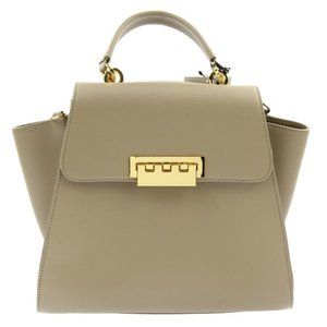 Zac Posen Eartha Iconic Top Handle Beige Leather Satchel PREOWNED